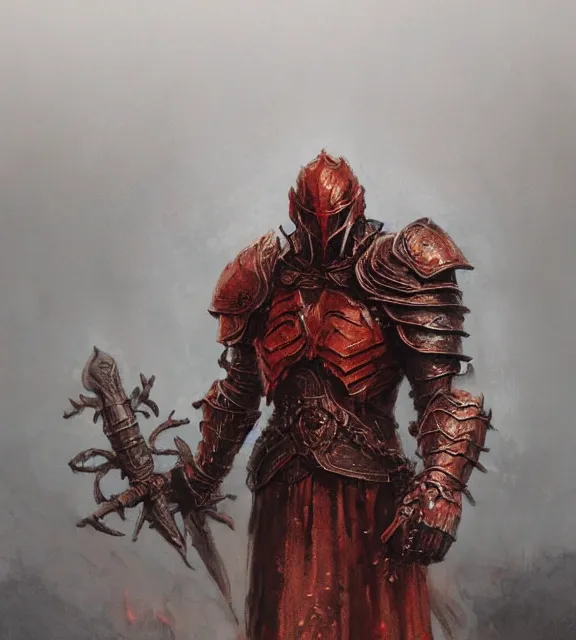 Image similar to fire knight in hellish armor concept, beksinski, age of sigma art, frank franzetta, ruan jia, dark soul armor concept, trending on artstation, wayne barlowe, adrian smith fantasy art, elden ring art, the hobbit art, lord of the ring art, infinity blade armor