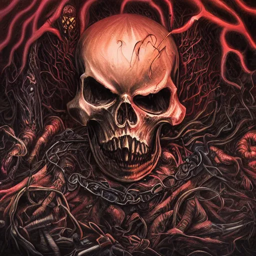 Image similar to hyperdetailed artstation death metal album cover