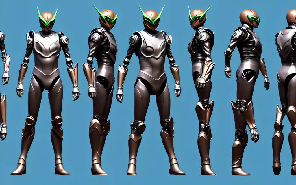 Prompt: character concept art sprite sheet of bettles concept suit actor kamen rider, big belt, human structure, concept art, hero action pose, human anatomy, intricate detail, hyperrealistic art and illustration by irakli nadar and alexandre ferra, unreal 5 engine highlly render, global illumination