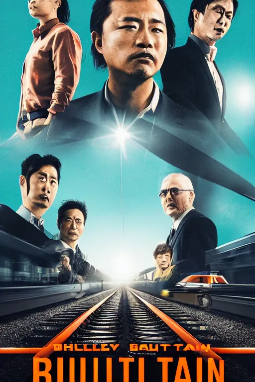 Image similar to bullet train movie poster, abstract