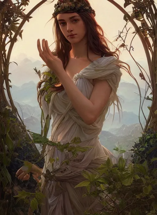 Image similar to eden from the book of genesis, beautiful high quality realistic fantasy art, trending on artstation by artgerm and greg rutkowski and alphonse mucha