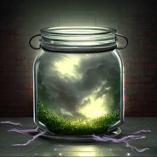 Prompt: storm in a jar, cinematic, detailed, hd