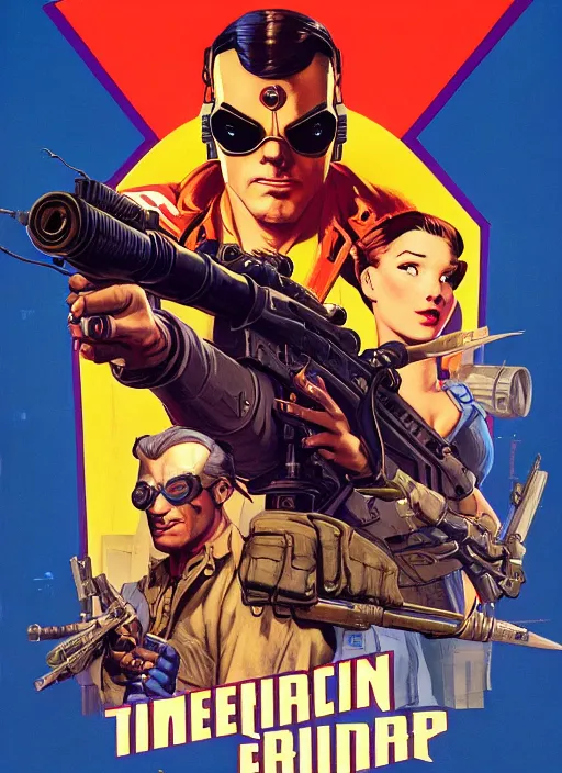 Image similar to american propaganda poster. cyberpunk blackops mercenary. portrait by jean giraud and anton otto fischer and john philip falter and will eisner and gil elvgren and pixar. realistic proportions. character art. science fiction d & d. overwatch, rb 6 s, cyberpunk 2 0 7 7, blade runner 2 0 4 9.