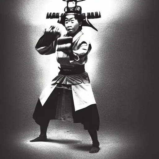 Image similar to A samurai performing Kamehameha