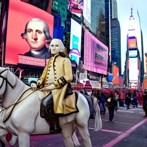 Image similar to photo of george washington lost in times square