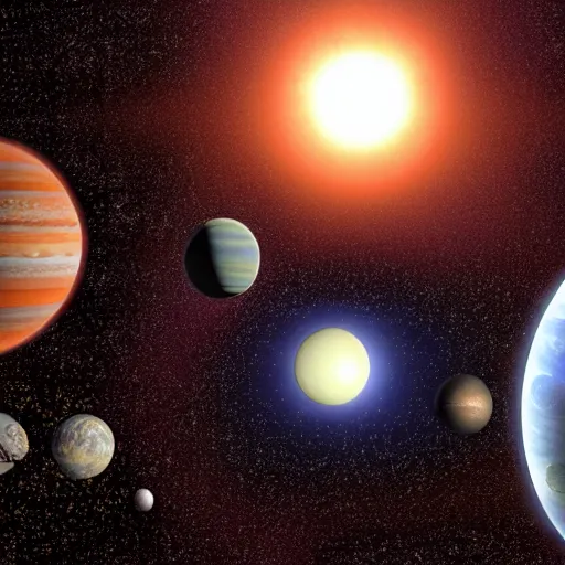 Image similar to a solar system with two nearby planets that are habitable