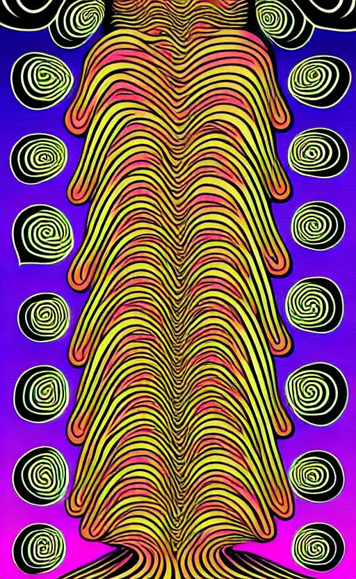 Image similar to trippy psychedelic mushrooms illustration vector art by alex grey