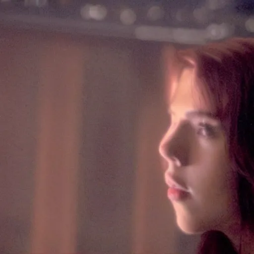 Image similar to intimate movie still of scarlett johansson in wong kar wai fallen angels