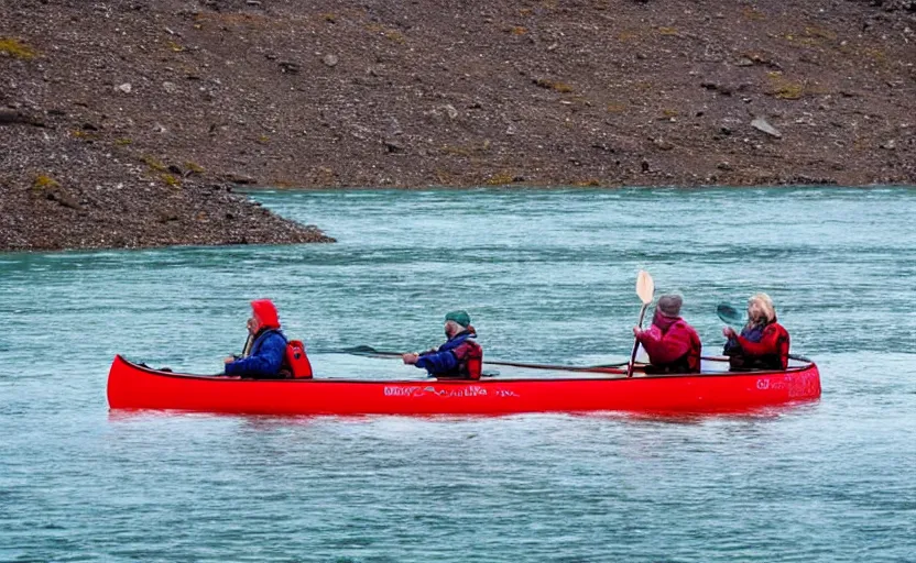 Image similar to canoeing through a lake of glaciers in iceland