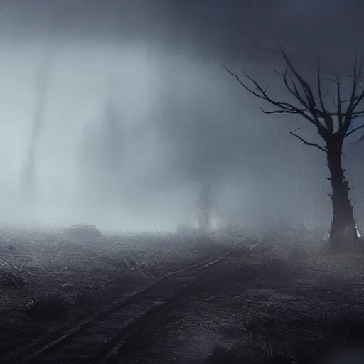 Image similar to concept art of limgrave, elden ring, 8 k, cinematic, fog, rain, focus