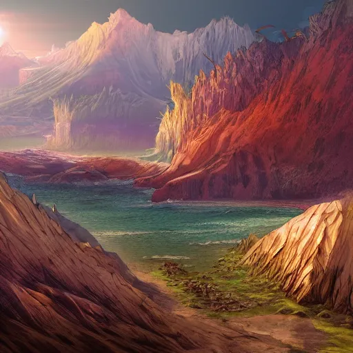 Prompt: high resolution digital illustration of an epic landscape.