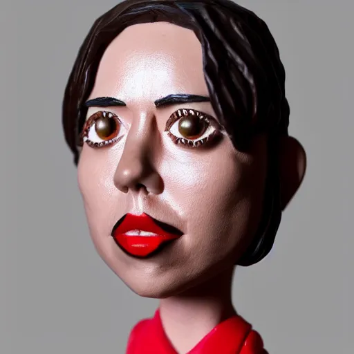 Prompt: aubrey plaza made out of polymer clay detailed sculpture trending on artstation