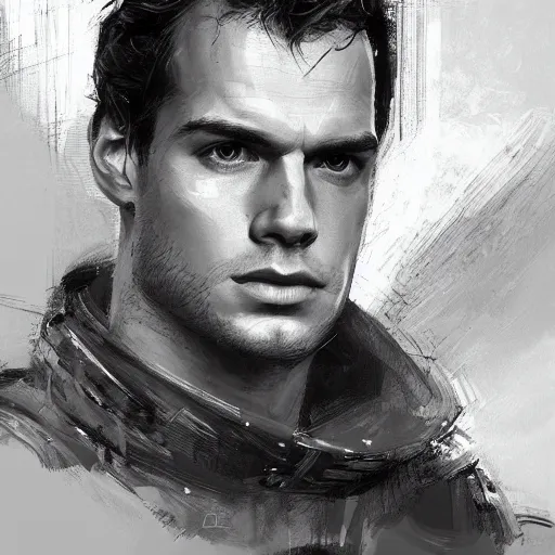 Prompt: “Portrait of Henry William Dalgliesh Cavill by Greg Rutkowski, he is about 20 years old, norwegian, short blond hair, young, manly, attractive, strong, older brother vibes, he is wearing futuristic military fatigues, highly detailed portrait, scifi, digital painting, artstation, concept art, smooth, sharp foccus ilustration, Artstation HQ”