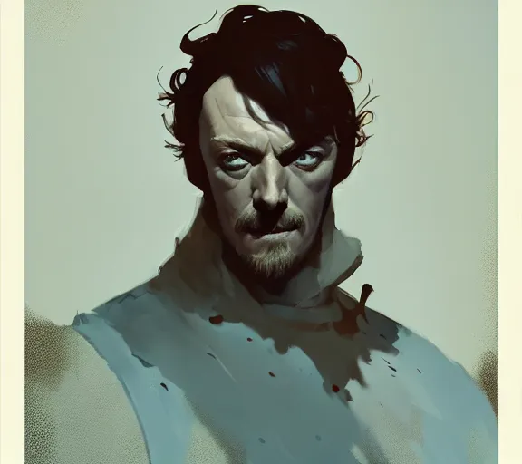 Image similar to portrait of portrait, toby stephens as a powerful evil king, by atey ghailan, by greg rutkowski, by greg tocchini, by james gilleard, by joe fenton, by kaethe butcher, by ashley wood, dynamic lighting, gradient light blue, brown, blonde cream and white color scheme, grunge aesthetic