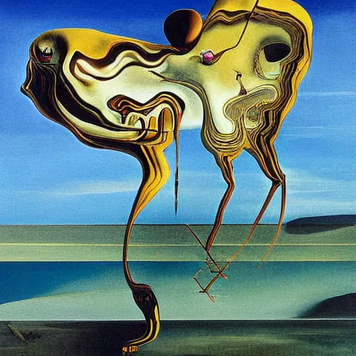 Image similar to Opabinia painting by Salvador Dali