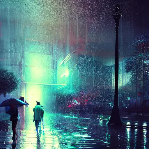 Image similar to Photorealistic feel the rain on your skin, no one else can feel it for you, only you can let it in. Hyperdetailed photorealism, 108 megapixels, amazing depth, glowing rich colors, powerful imagery, psychedelic Overtones, 3D finalrender, 3d shading, cinematic lighting, artstation concept art