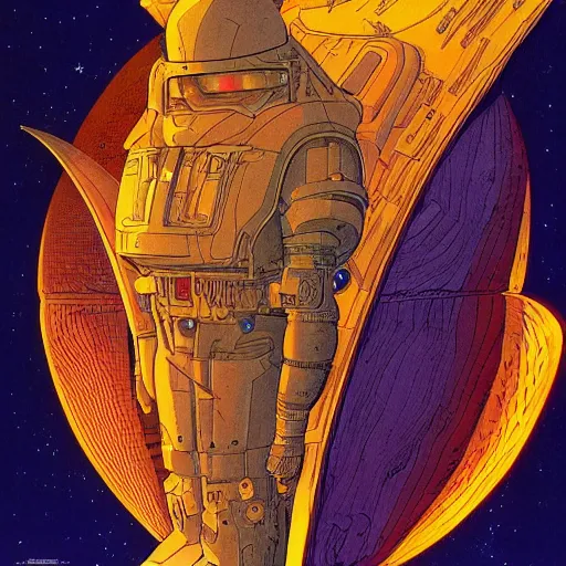 Prompt: a detailed poster for a sci-fi movie by moebius