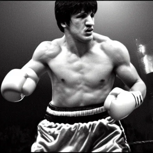 Image similar to rocky balboa playing playstation