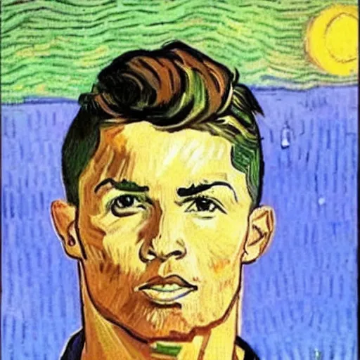 Image similar to cristiano ronaldo by van gogh