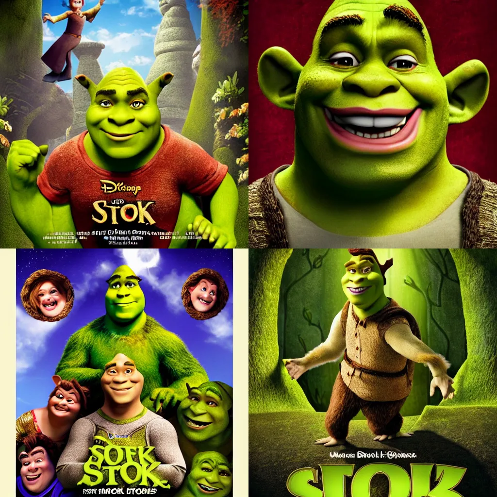 Prompt: Movie poster for Shrek