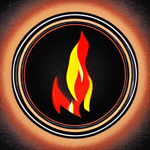 Image similar to logo spinning fire, illustration, smooth, flat colors