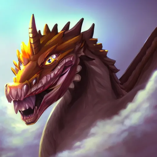 Image similar to anthro art, full body shot of a western dragon smiling into the camera, furry art, furaffinity, extremely detailed, digital painting, artstation, concept art, smooth, sharp focus, illustration, trending