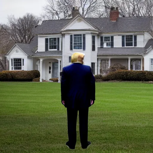 Prompt: Trump watching the FBI raid his house, photo, detailed, 4k