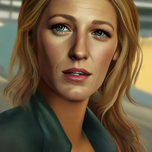 Prompt: blake lively portrait, gta, game, character, highly detailed, 8 0 s