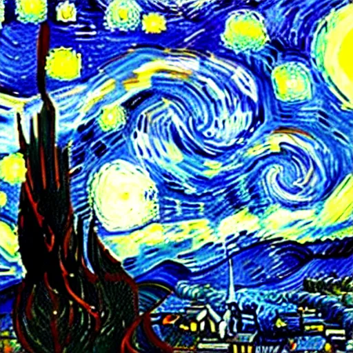 Prompt: The Starry Night by Vincent van Gogh