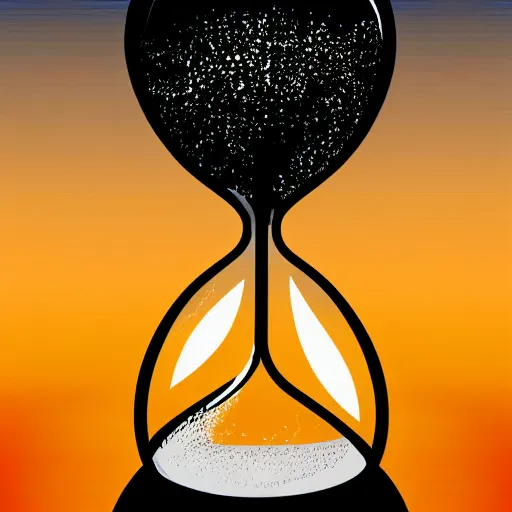 Prompt: hourglass running out of sand, vector art, svg, detailed