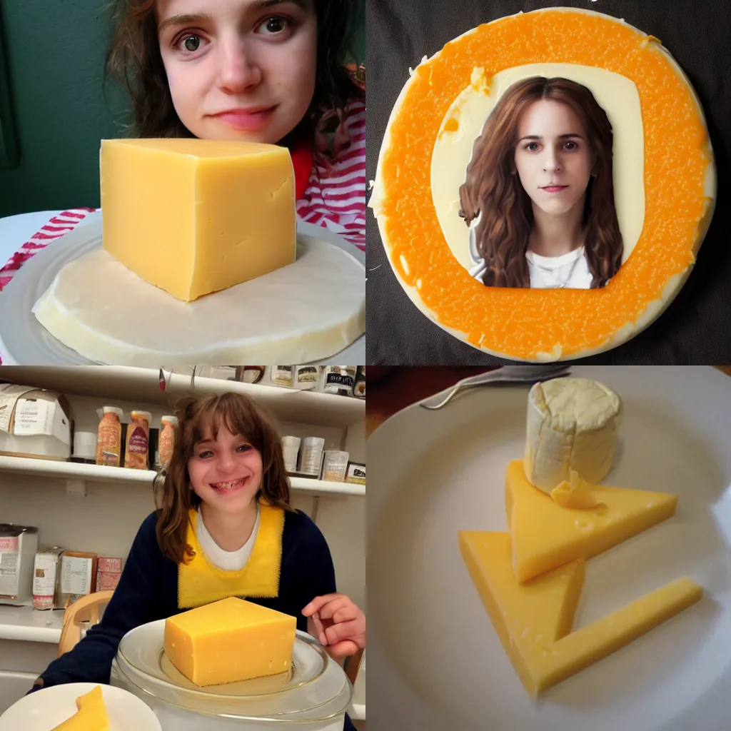 Prompt: Hermione made out of cheese