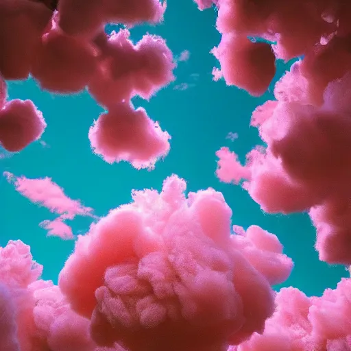 Prompt: cotton candy trees, music album art