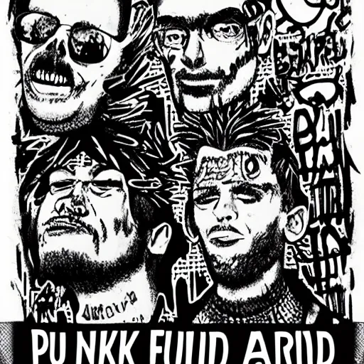 Prompt: punk friends on acid