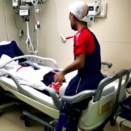 Image similar to Manchester United fan in the hospital