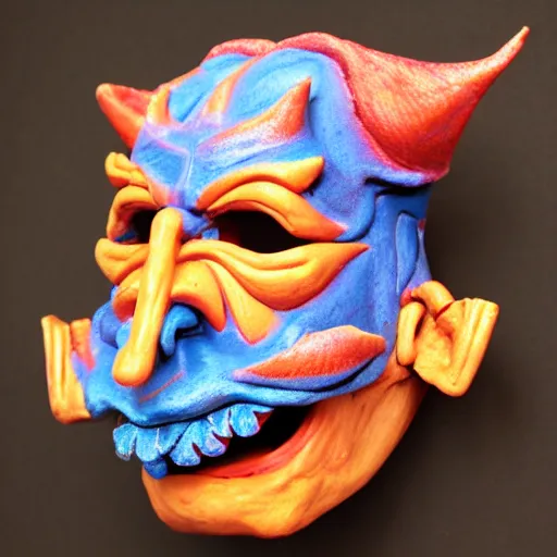 Prompt: claymation satan mask