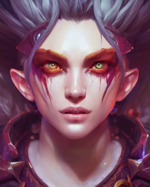 Image similar to league of legends portrait, au naturel, hyper detailed, digital art, trending in artstation, cinematic lighting, studio quality, smooth render, unreal engine 5 rendered, octane rendered, art style by klimt and nixeu and ian sprigger and wlop and krenz cushart.