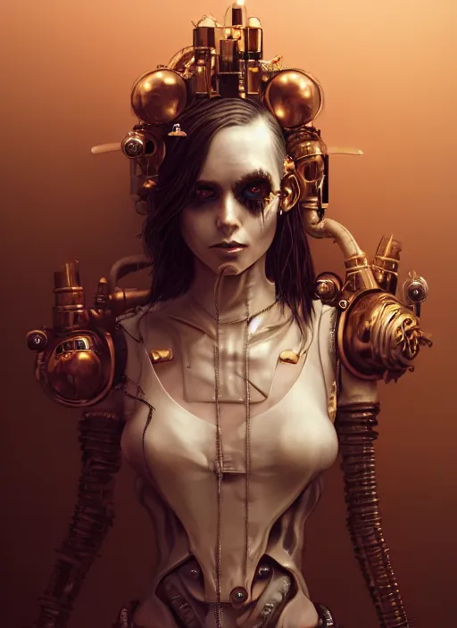 Image similar to soft lustrous ivory ebony biotech raver gutter punk gothic steampunk cyborg, golden ratio, details, scifi, fantasy, cyberpunk, intricate, decadent, highly detailed, digital painting, octane render, artstation, concept art, smooth, sharp focus, illustration, art by artgerm, loish, wlop