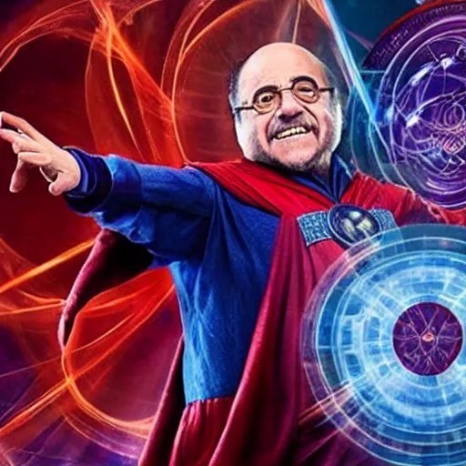 Image similar to film still of Danny Devito as Doctor Strange in the Multiverse of Madness