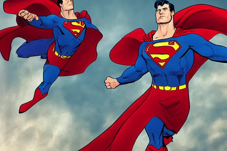Prompt: concept art of modern superman, detailed
