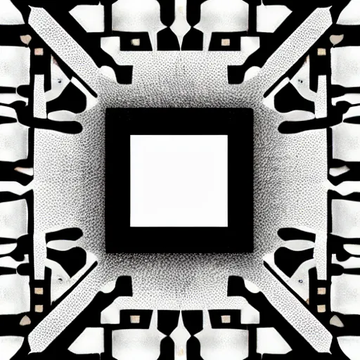 Prompt: the microchip, abstract dark geometry construct with white space, textured, tech pattern