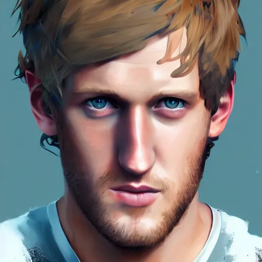 Prompt: logan paul portrait, style game square enix life is strange remake, trending on artstation, painted by greg rutkowski, render with game the last of us parte ii details