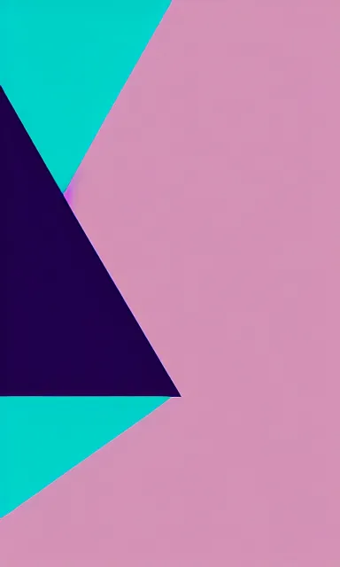 Image similar to inverted! triangle rising out of a serene ocean, calm tones, muted tones, pink, blue, lilac, smooth gradient, album cover, minimalist, expressionist