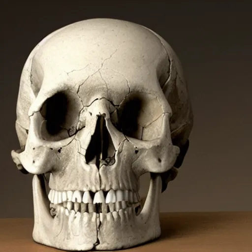 Prompt: lower portion of a human skull