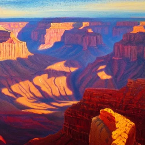 Prompt: masterpiece grand canyon by O'Keefe and Jessica Rossier, highly detailed, pastels