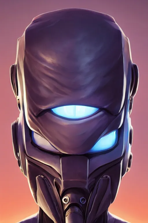 Image similar to epic mask helmet robot ninja portrait stylized as fornite style game design fanart by concept artist gervasio canda, behance hd by jesper ejsing, by rhads, makoto shinkai and lois van baarle, ilya kuvshinov, rossdraws global illumination radiating a glowing aura global illumination ray tracing hdr render in unreal engine 5