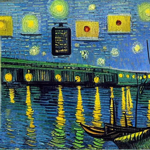 Image similar to new york city painted by vincent van gogh