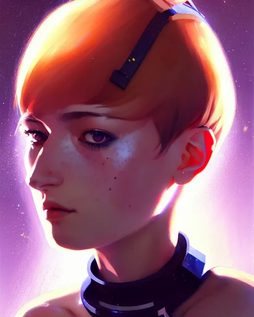 Prompt: portrait Anime space cadet cyborg, pretty face, realistic shaded Perfect face, fine details. Anime. realistic shaded lighting by Ilya Kuvshinov Giuseppe Dangelico Pino and Michael Garmash and Rob Rey, IAMAG premiere, aaaa achievement collection, elegant freckles, fabulous