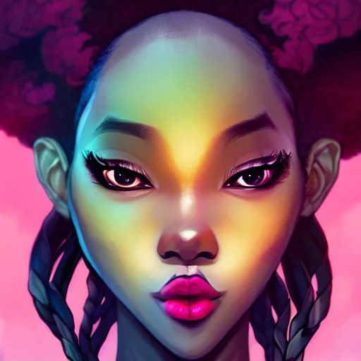 Image similar to a portrait of a beautiful afropunk, art by lois van baarle and loish and ross tran and rossdraws and sam yang and samdoesarts and artgerm and saruei, digital art, highly detailed, intricate, sharp focus, Trending on Artstation HQ, deviantart, unreal engine 5, 4K UHD image