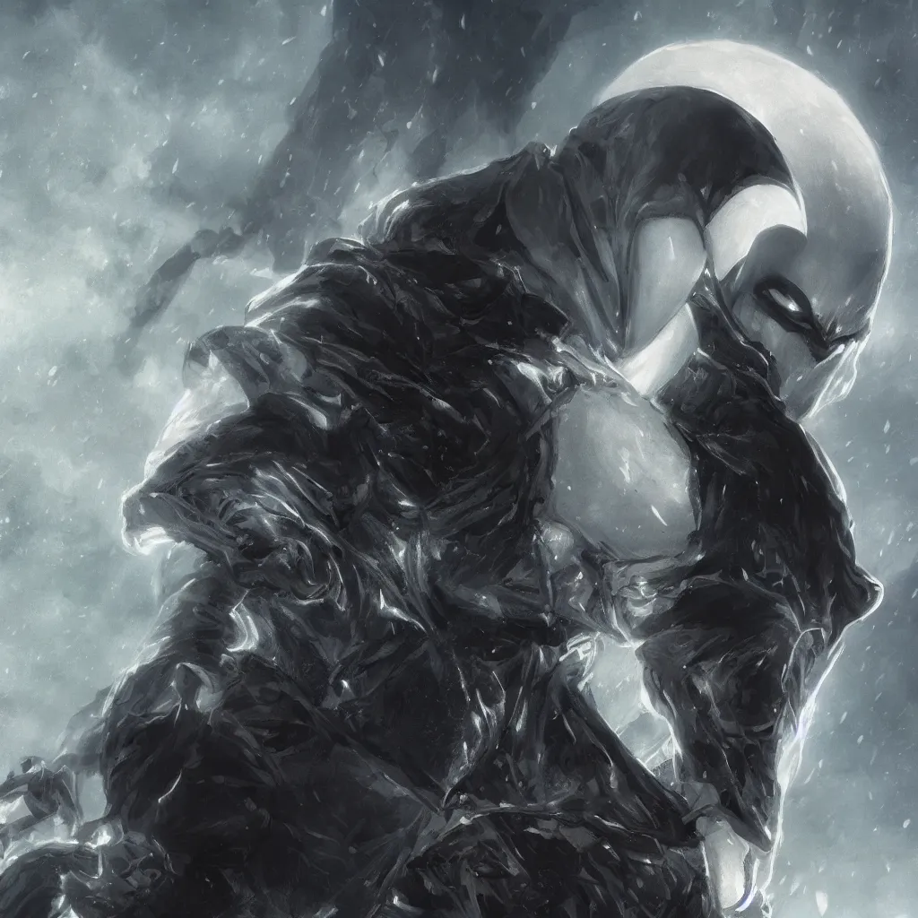 Prompt: characters portrait of Moon Knight mixed with Ghostrider by Alyssa Monks, full-shot, merged character, Full body shot, cinematic opening shot, 4k, highly detailed, cinematic lighting