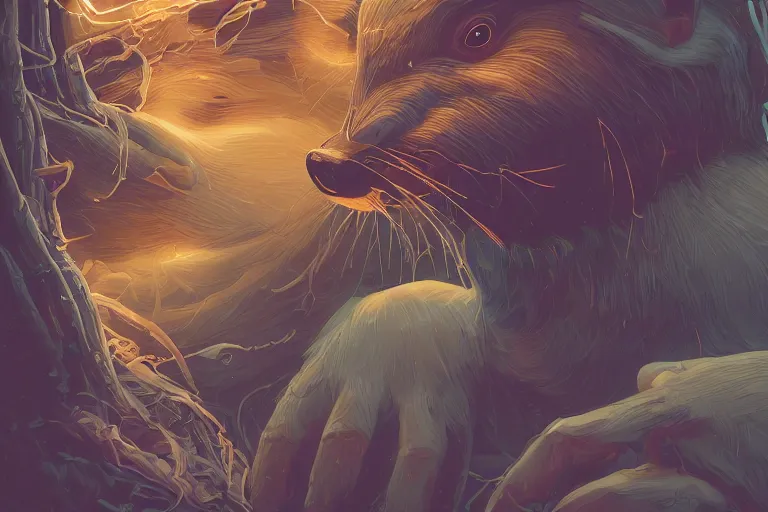 Prompt: portrait isometric drawing, portrait of a beaver, blossom, intricate, epic lighting, cinematic composition, hyper realistic, 8 k resolution, unreal engine 5, by artgerm, tooth wu, dan mumford, beeple, wlop, rossdraws, james jean, andrei riabovitchev, marc simonetti, yoshitaka amano, artstation